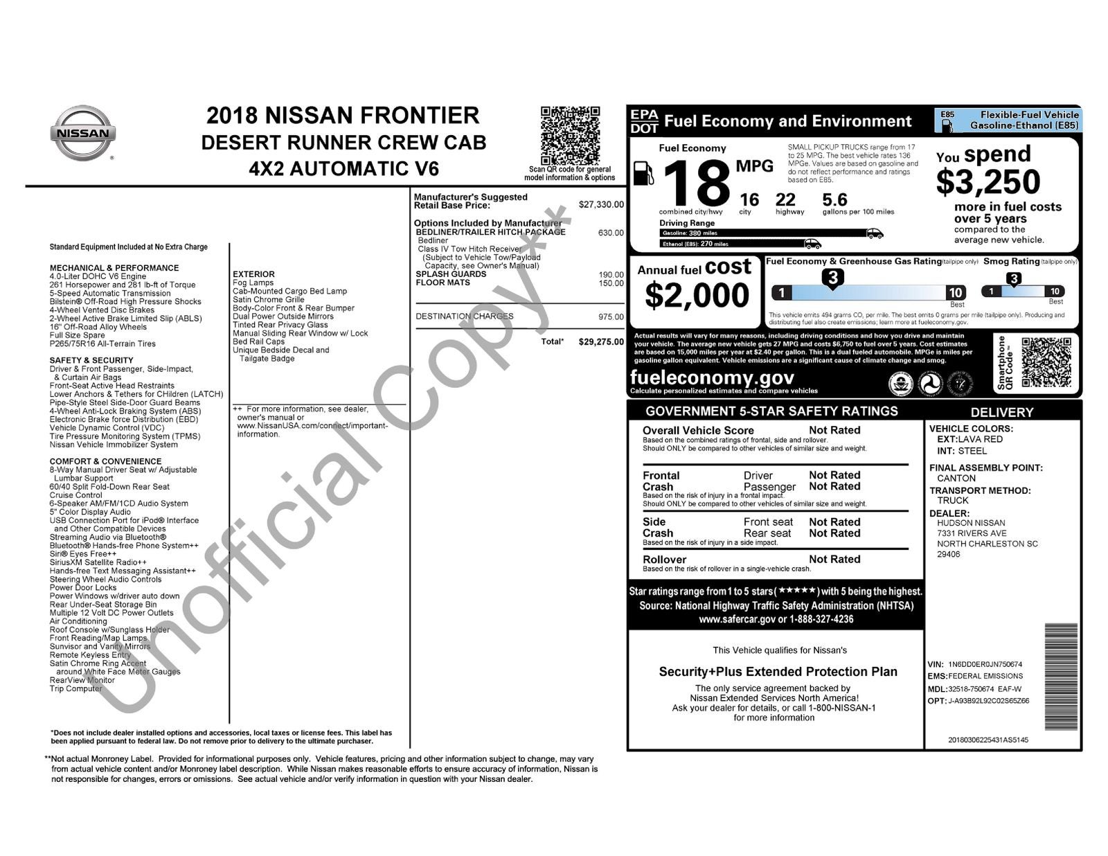 2018 Nissan Frontier Desert Runner