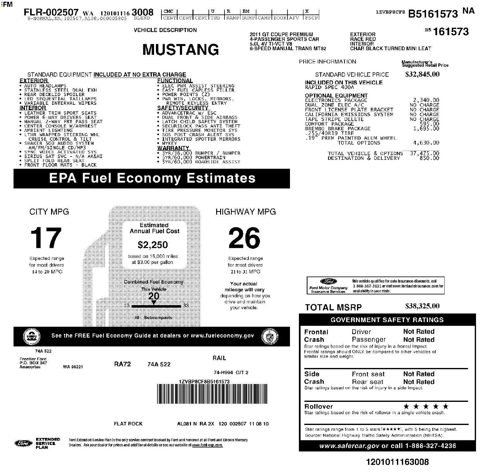 2011 Ford Mustang GT Premium