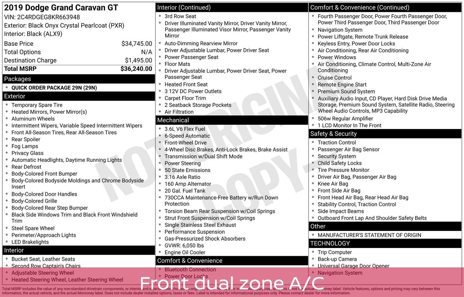 2019 Dodge Grand Caravan GT