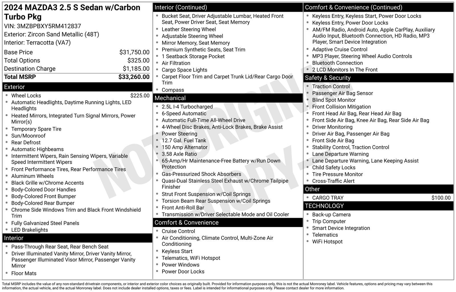 2024 Mazda Mazda3 2.5 Carbon Turbo
