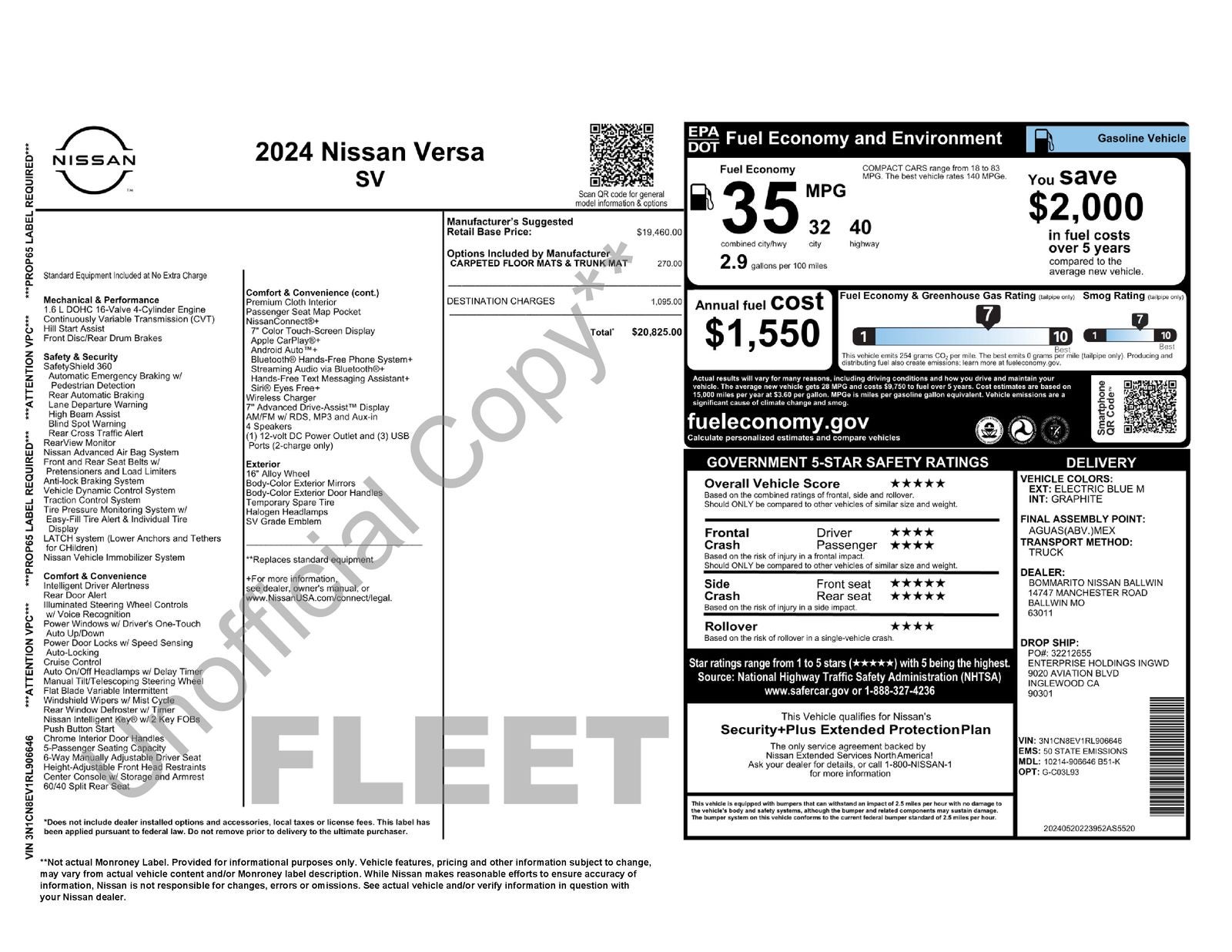2024 Nissan Versa 1.6 SV