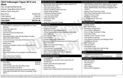 2023 Volkswagen Tiguan 2.0T SE R-Line Black