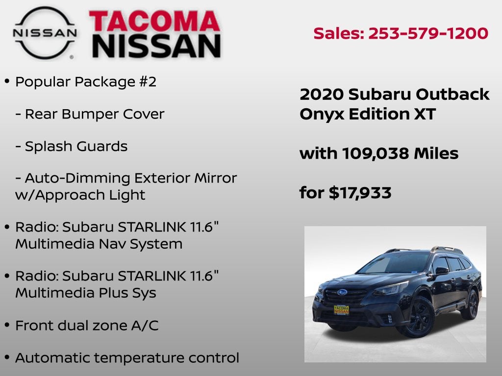 2020 Subaru Outback Onyx Edition XT