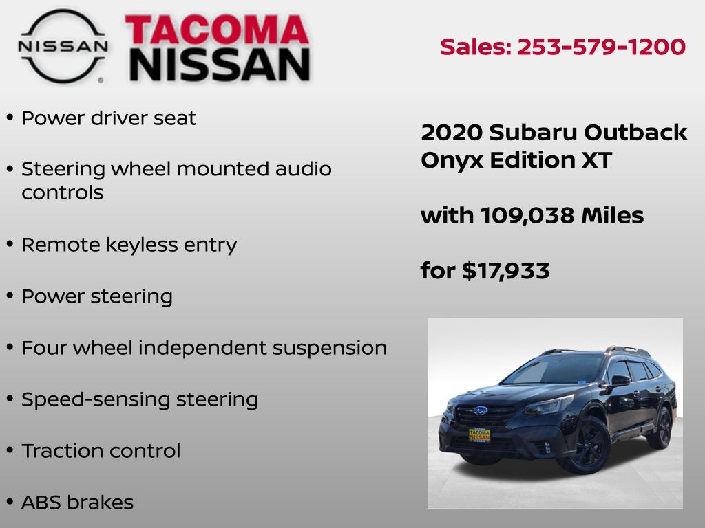 2020 Subaru Outback Onyx Edition XT