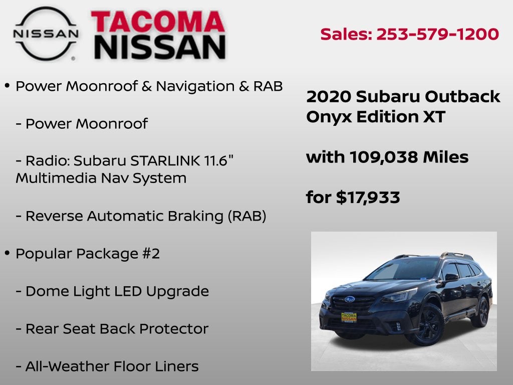 2020 Subaru Outback Onyx Edition XT
