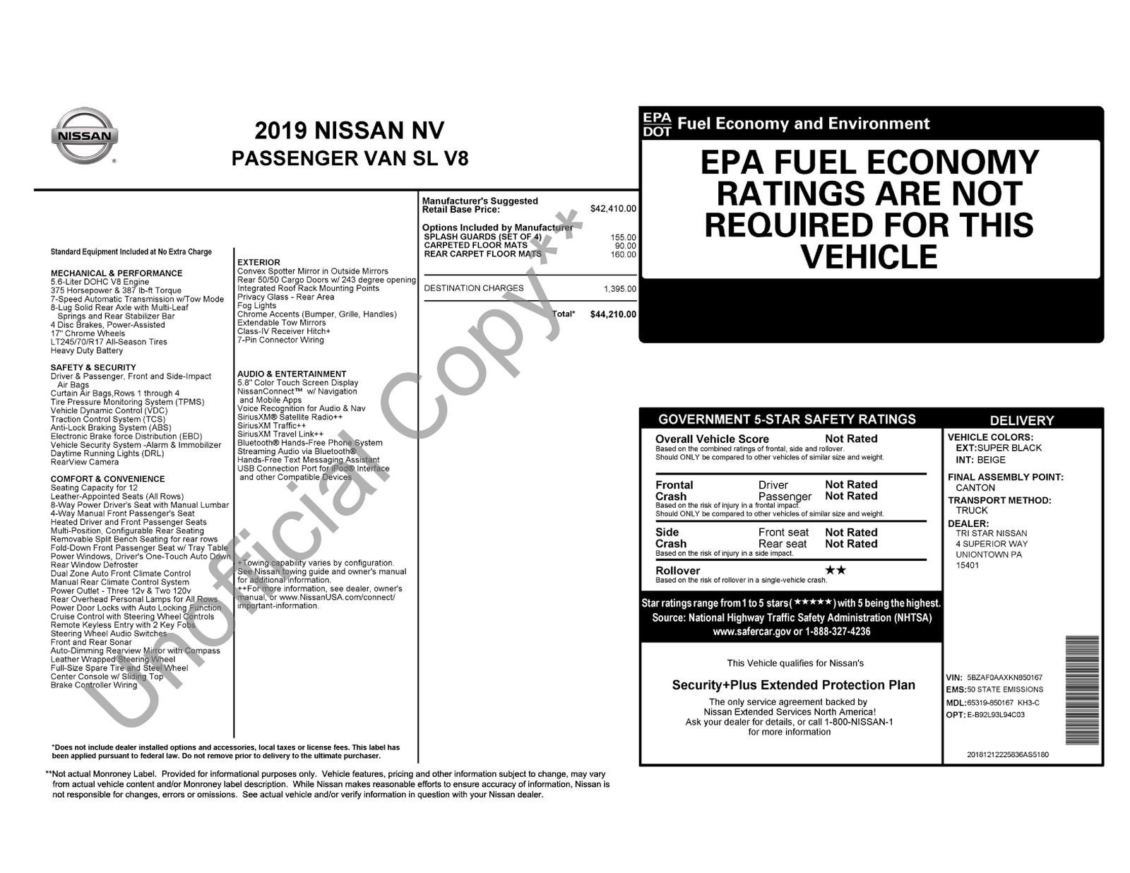 2019 Nissan NV Passenger SL