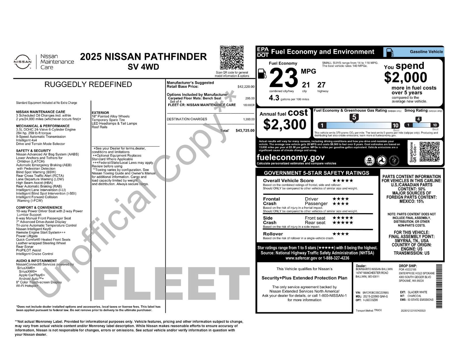 2025 Nissan Pathfinder SV