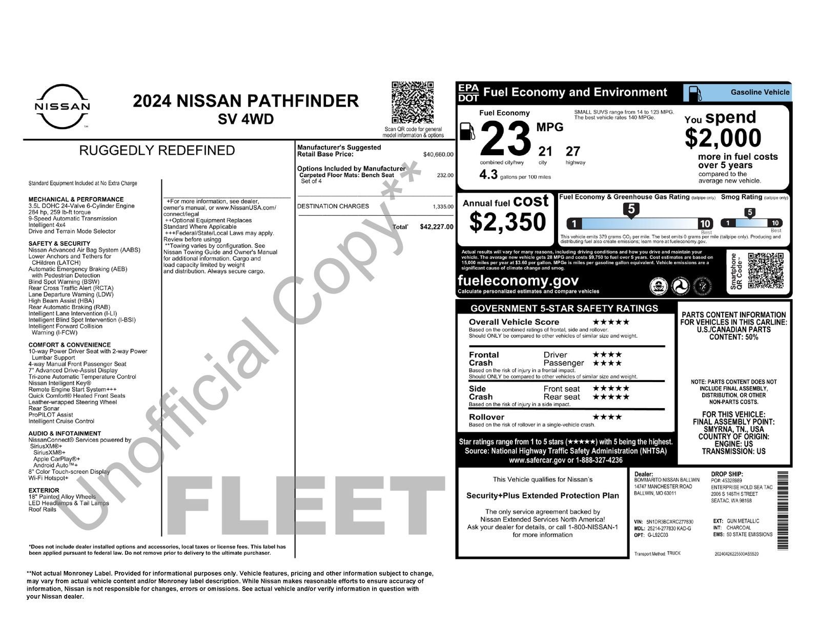 2024 Nissan Pathfinder SV