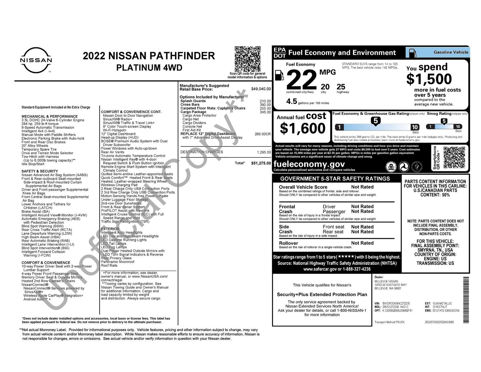 2022 Nissan Pathfinder Platinum