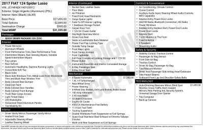 2017 FIAT 124 Spider Lusso