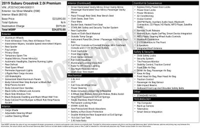 2019 Subaru Crosstrek 2.0i Premium