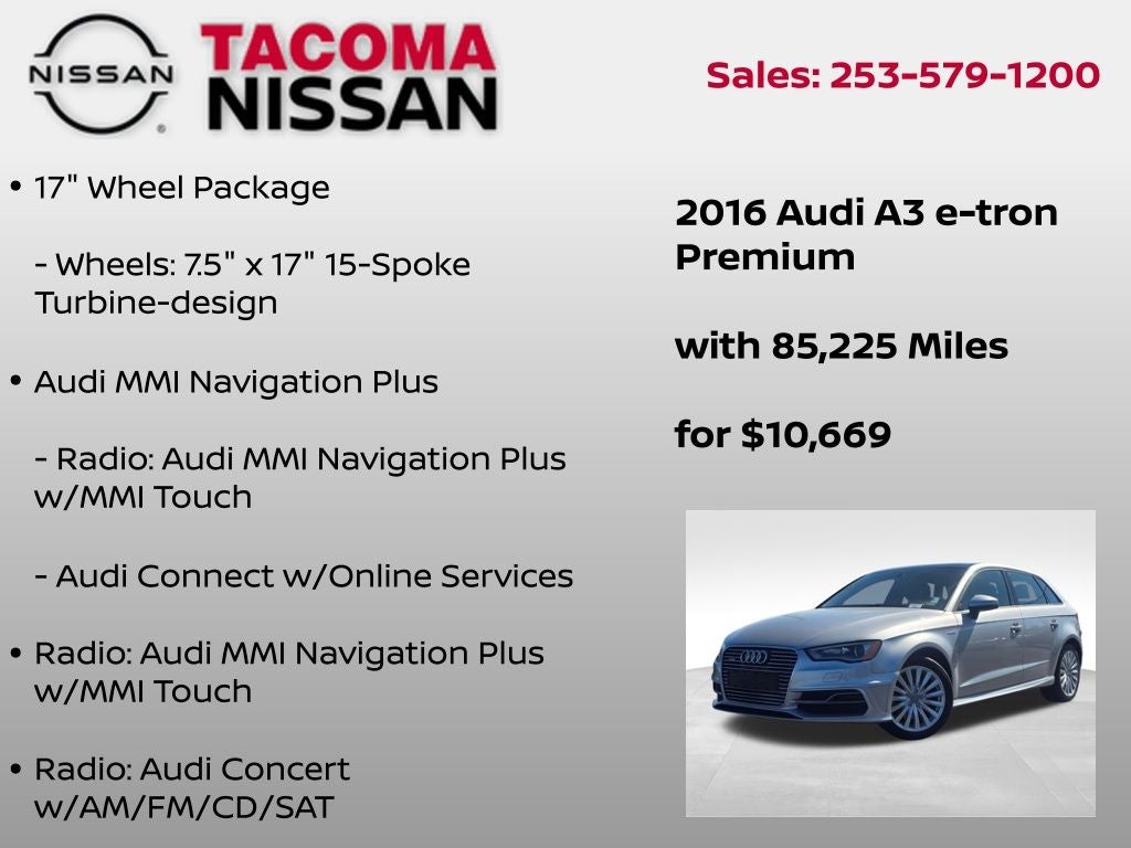 2016 Audi A3 e-tron 1.4T Premium