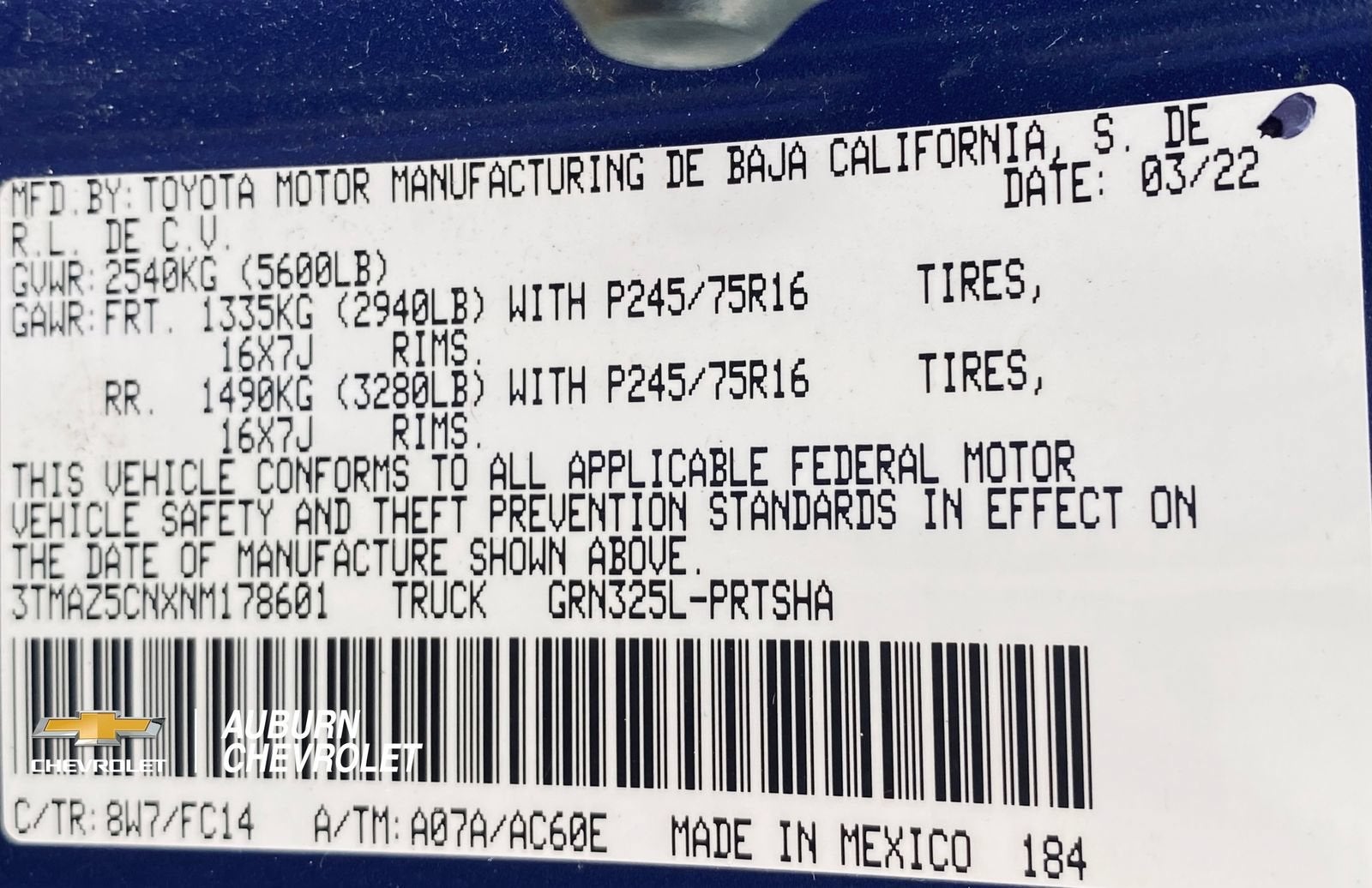 2022 Toyota Tacoma SR5 V6
