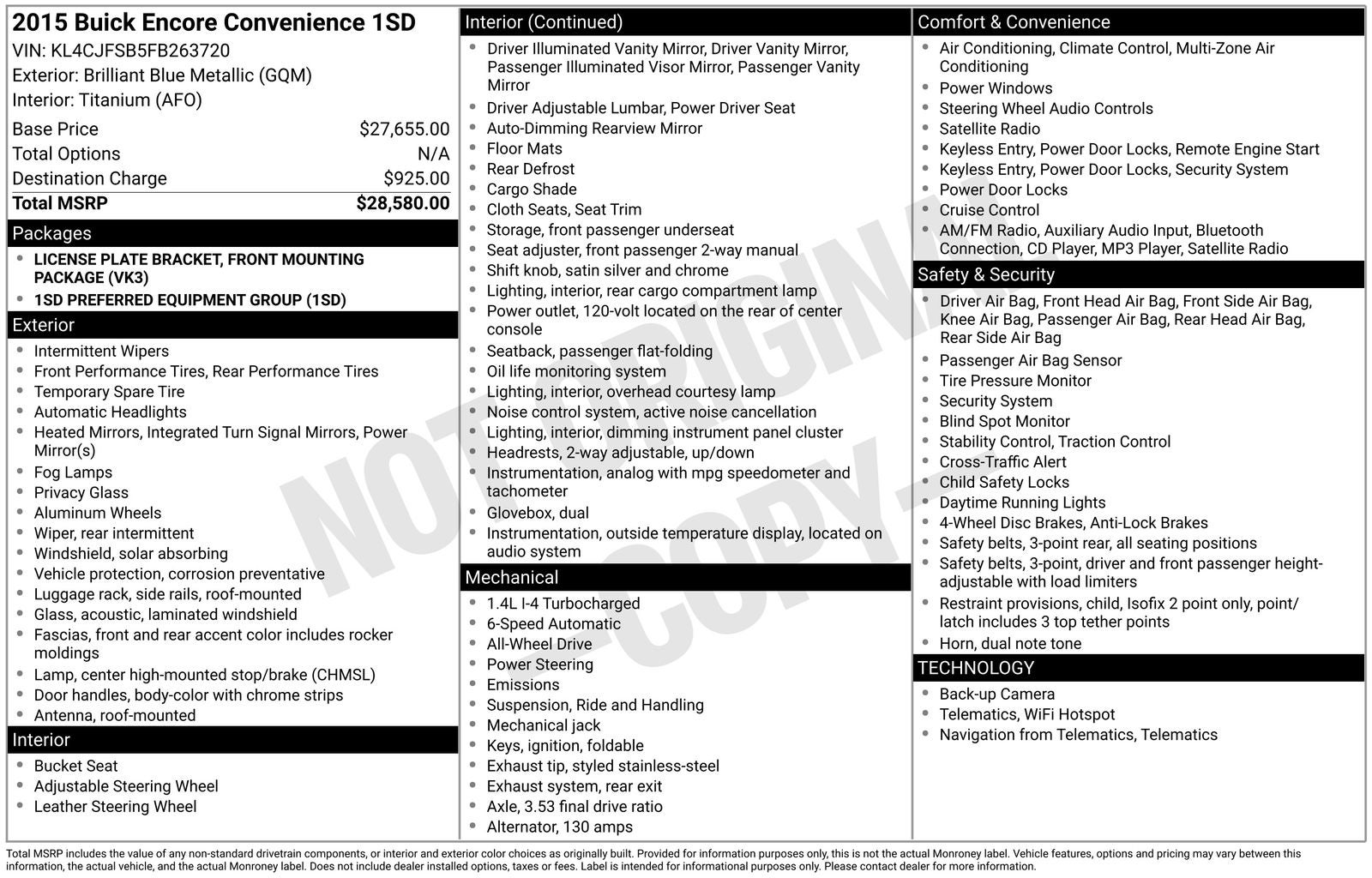 2015 Buick Encore Convenience