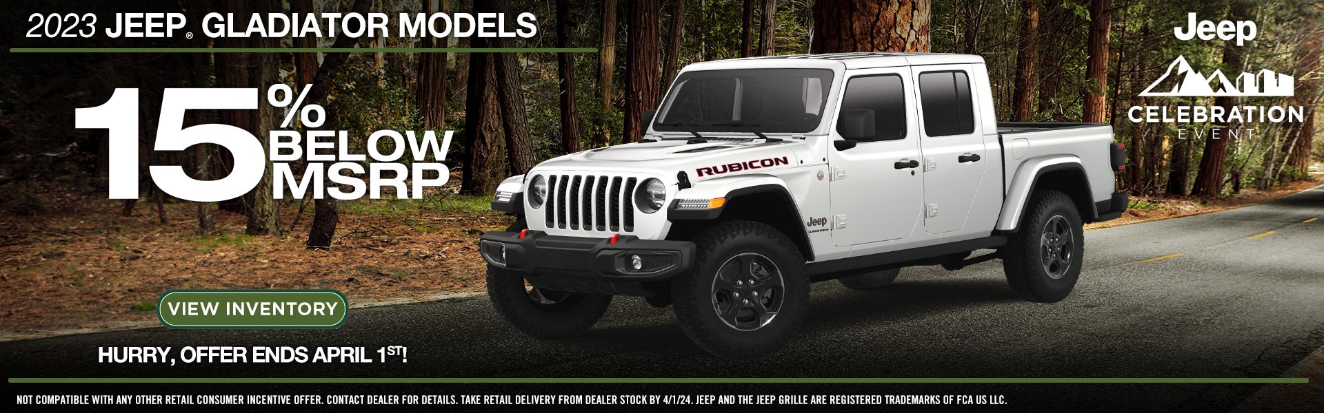 2023 Jeep Gladiator 4x4 are at least 15% off MSRP