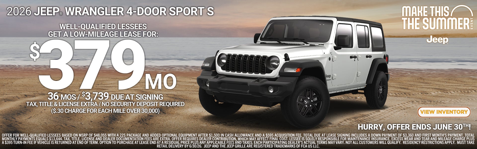 Lease a new 2026 Jeep Wrangler