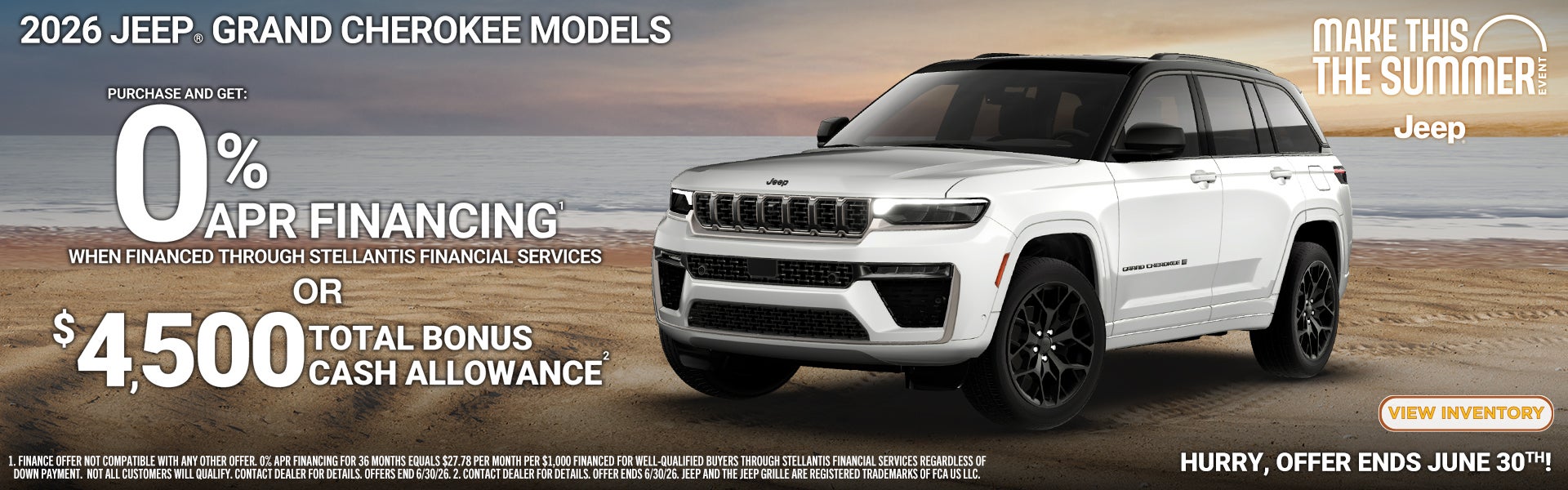 0% APR Financing Available on New 2026 Jeep Grand Cherokee