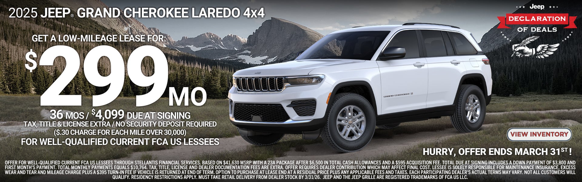 Lease a new 2025 Jeep Grand Cherokee Laredo