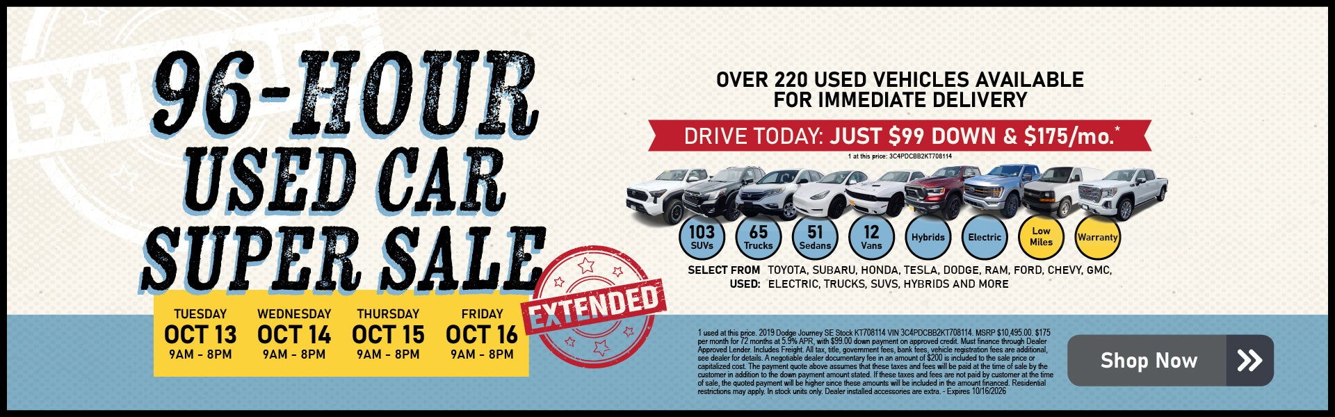 96 Hr Used Car Super Sale