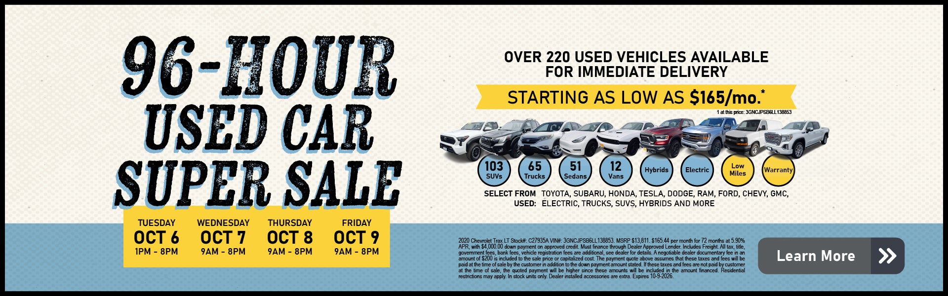 96 Hr Used Car Super Sale